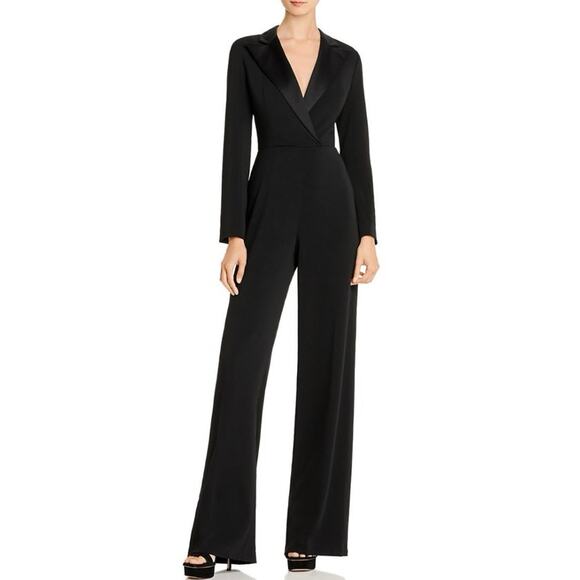 Jay Godfrey Roland Black Tuxedo Jumpsuit Long Sleeve Wide Leg Elegant FormalWear - Picture 5 of 16